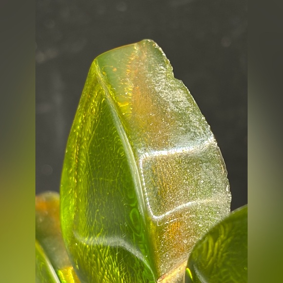 Mid Century Modern Green & Yellow Floral Lucite Napkin Holder / Document Holder - Picture 9 of 10
